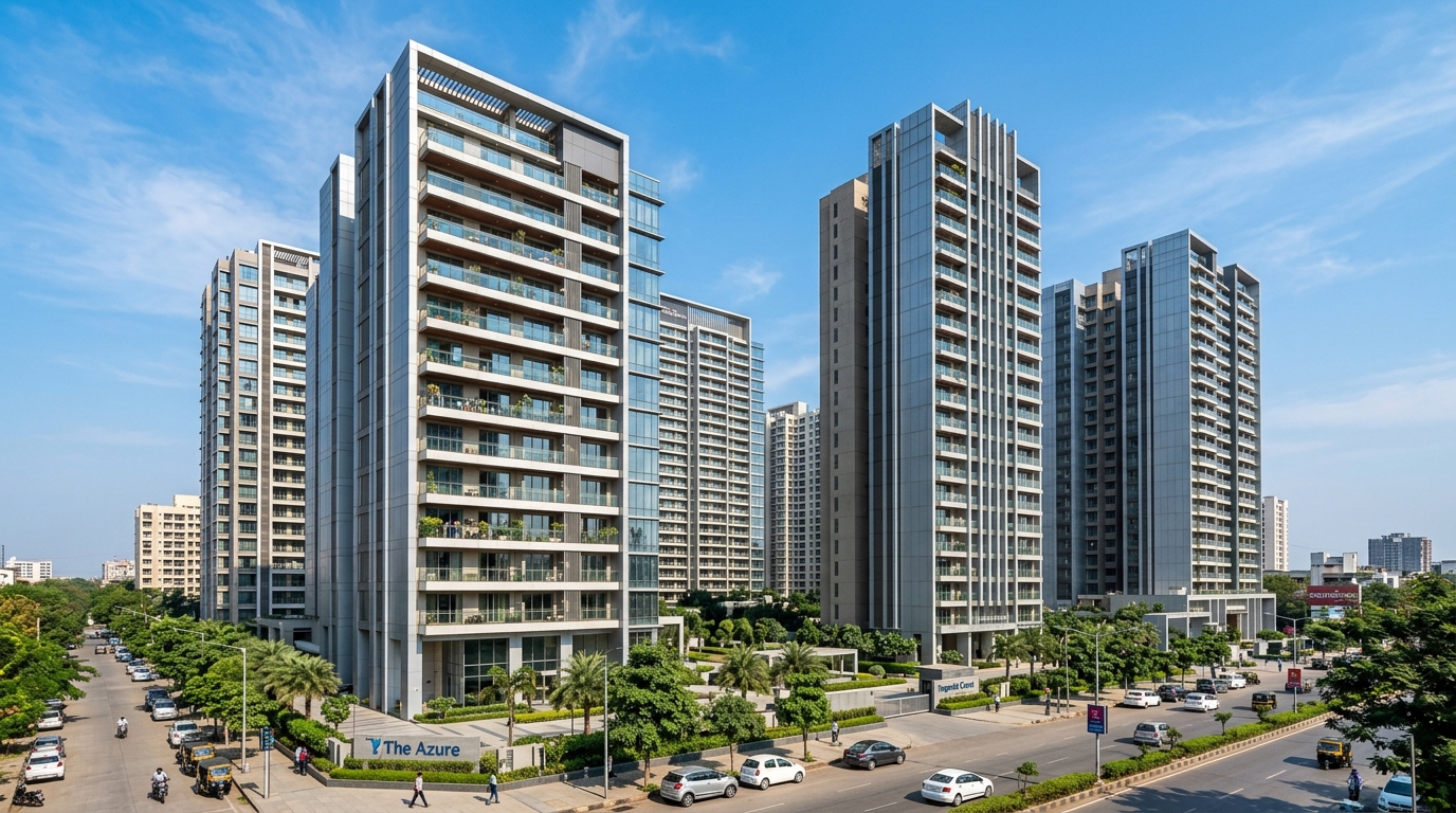 Apartment building towers exterior