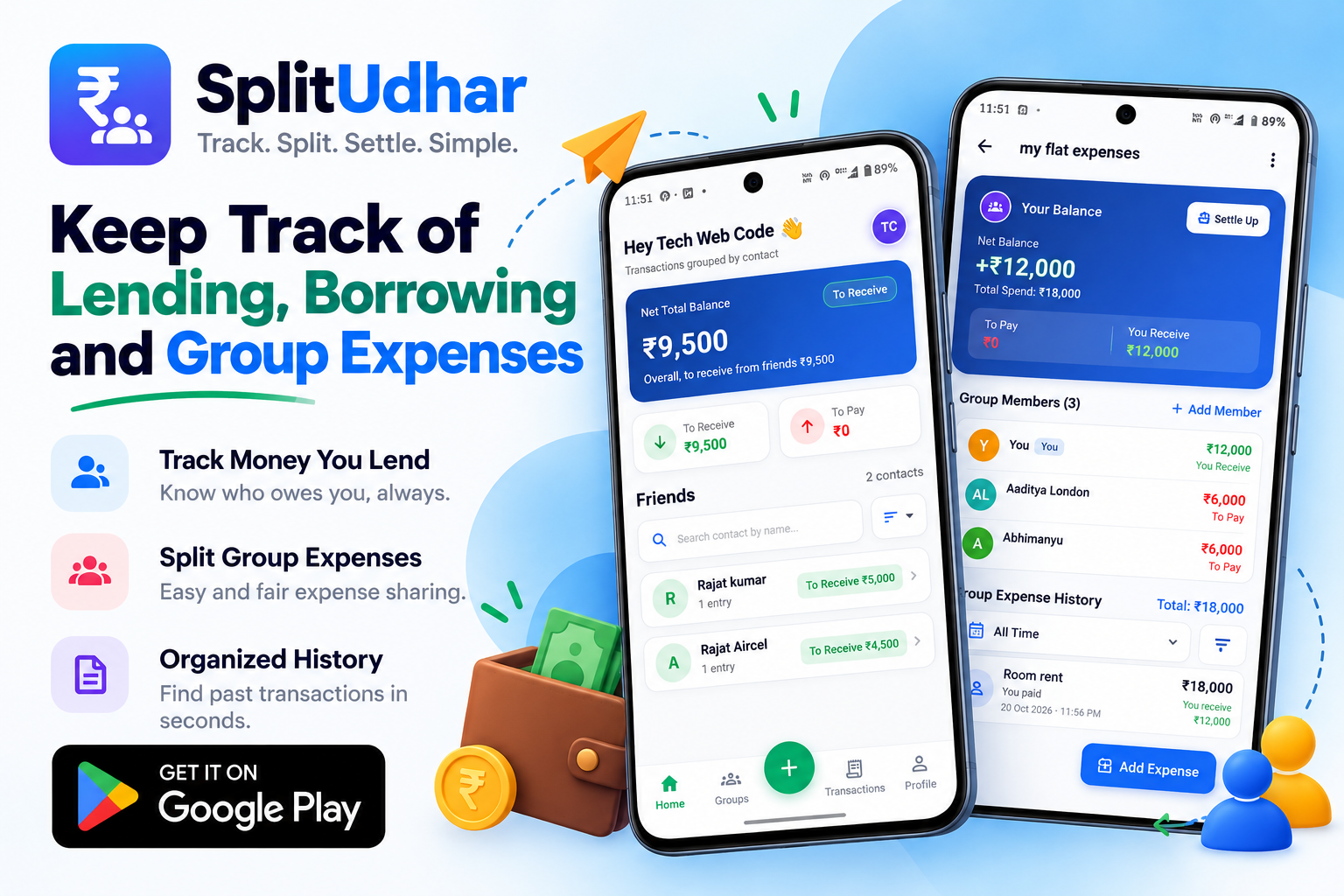 SplitUdhar Expense Tracking App Ad.png